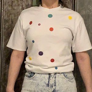 Vintage 80s L.A. Transfer New Wave single stitch t-shirt with rainbow colorful b